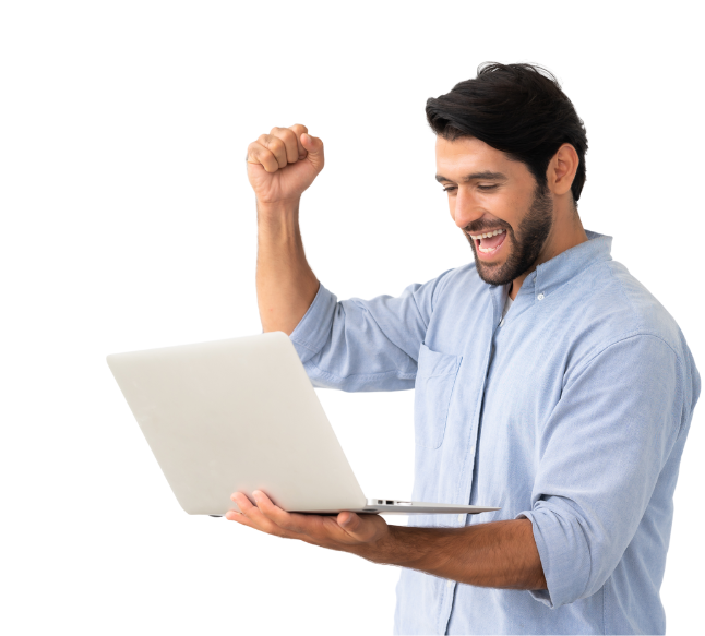 Homem realizando emissão online de certificado digital